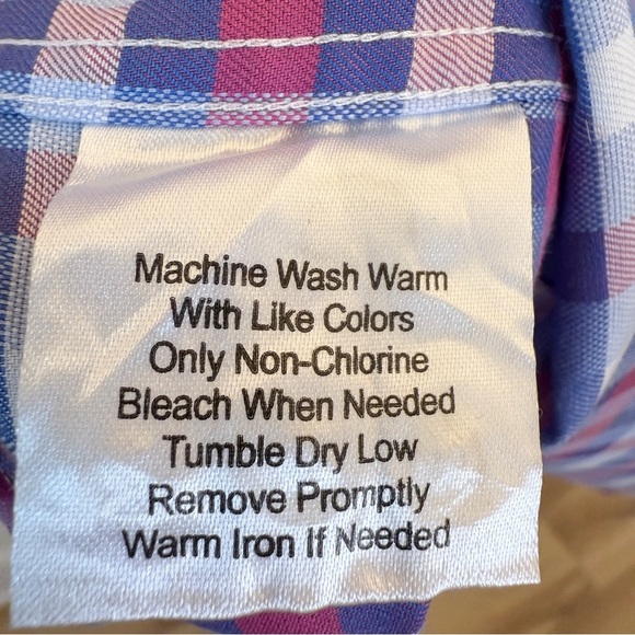 Men's Egara XL Multicolor Plaid Non-Iron Long Sleeve Button-Down Dress Shirt - Picture 11 of 11